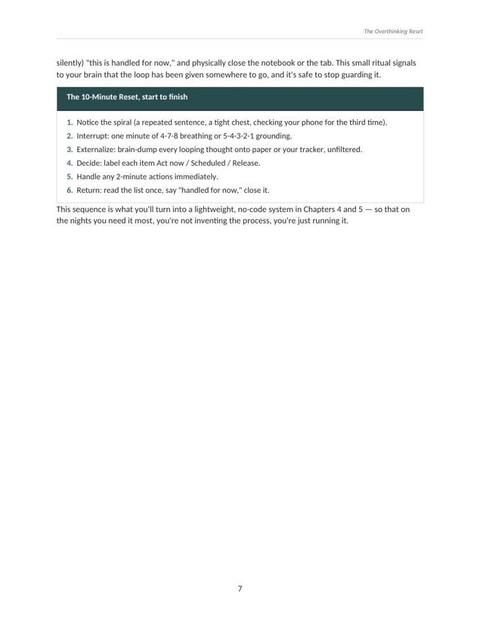 Preview page: The 10-Minute Reset, start to finish